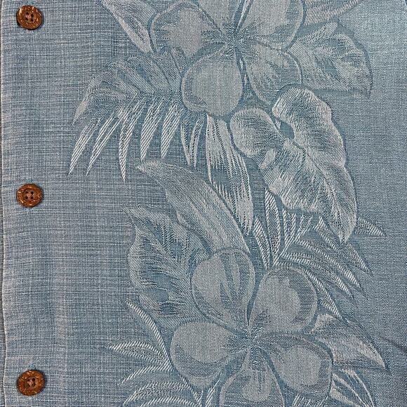 Tommy Bahama Silk Kamari Border Classic Fit Camp Shirt Blue Size XL - Picture 7 of 11